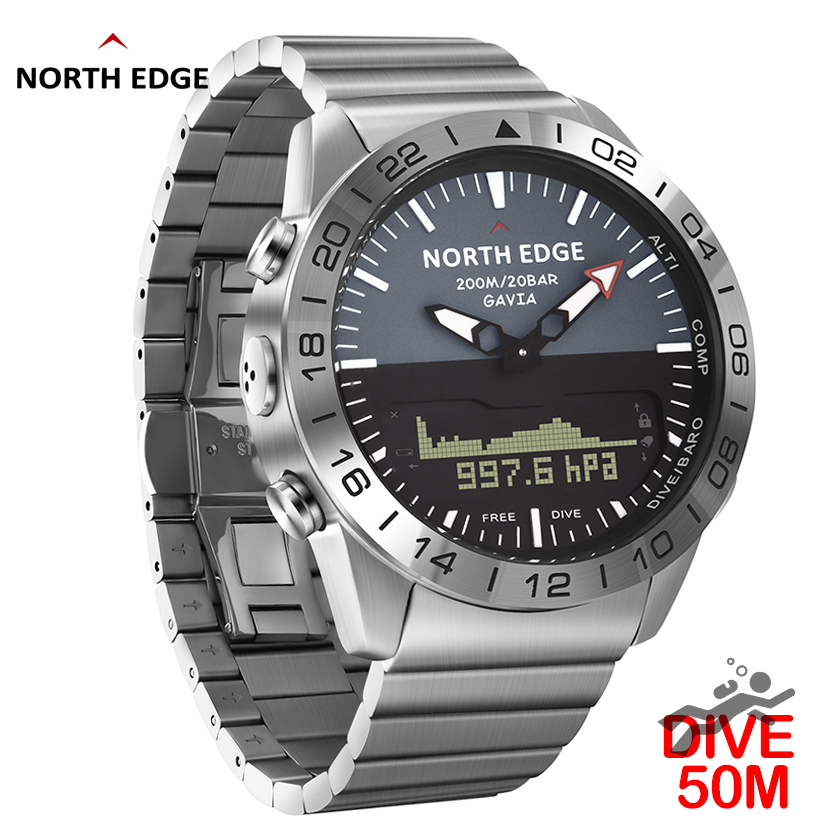 NORTH EDGE Mens Dive Watch Mil - Altimeter Compass Watch ulasan dan harga