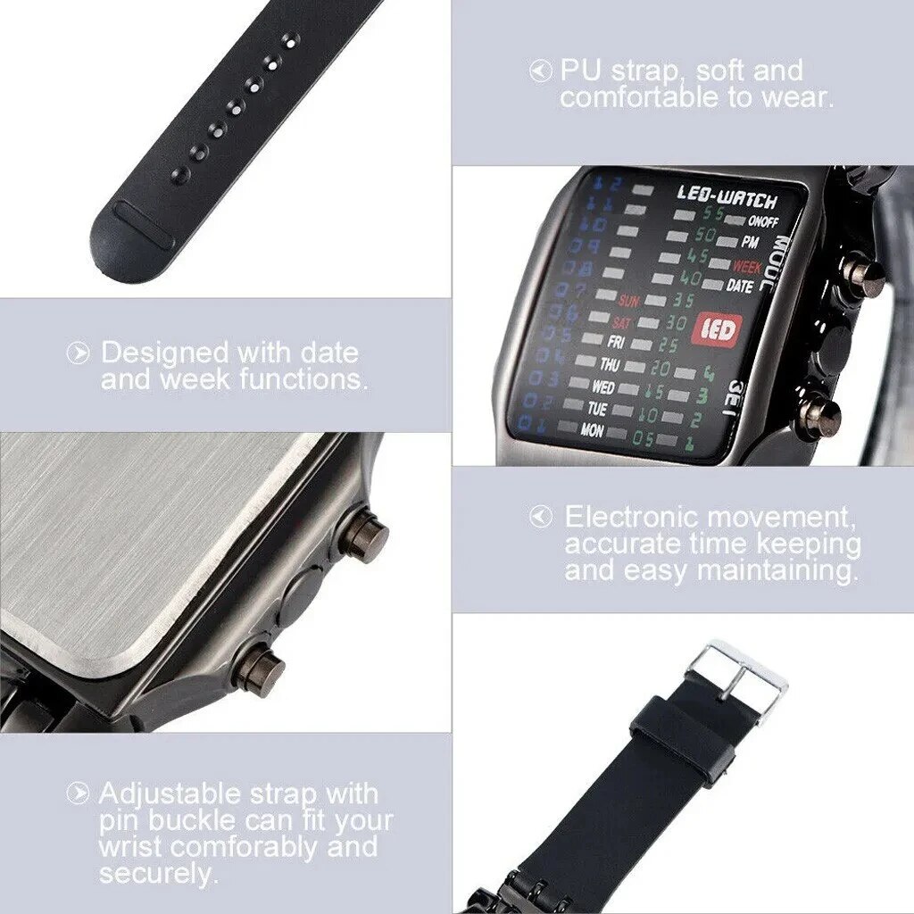 Binary Led Watch Creative Wate - Timex Watches Smartwatch ulasan dan harga